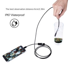 Mini Endoscope Camera Waterproof IP67 Adjustable Soft Hard Wire 6 LEDS 7mm Automotive Endoscope Camera For Android USB Phone PC (Not Supporting IOS Apple Phone)